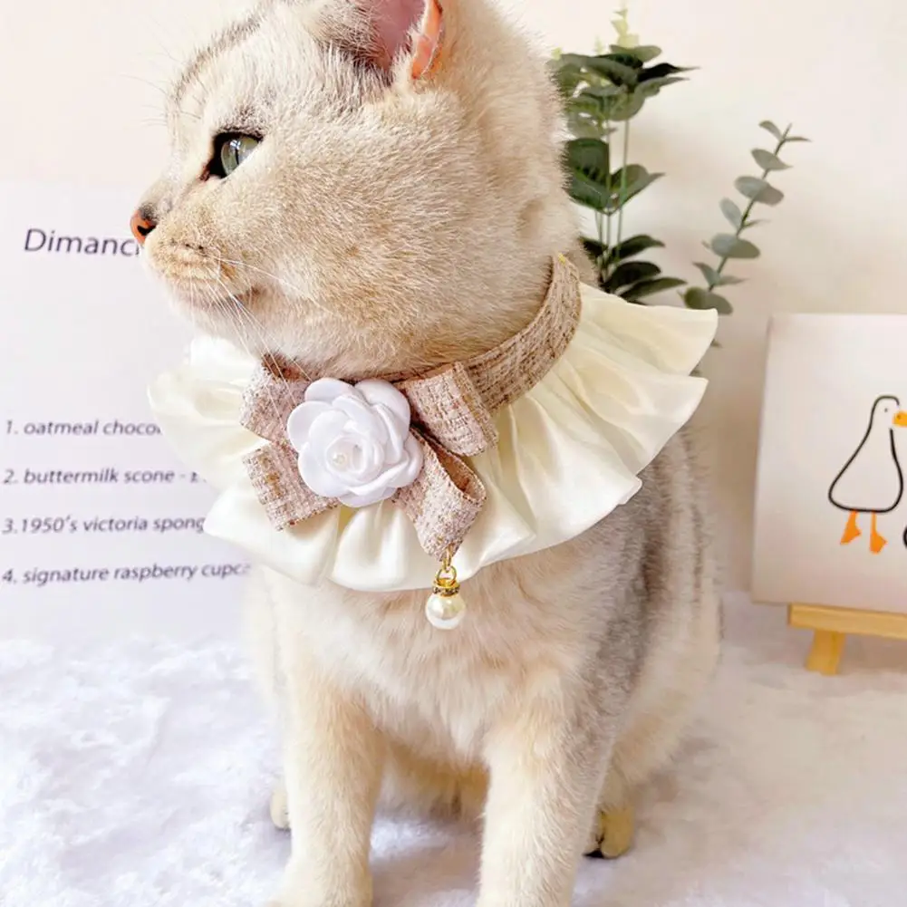 Ошейник для домашних животных Изысканная Камелия Одеваются Домашние Кошки Собаки Шейный платок с бантом Нагрудник для кошки для фотографии 0