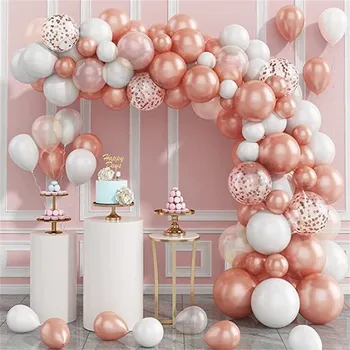 2023 Новый Набор воздушных шаров из розового золота на День рождения, Арка, Свадебный Шар для вечеринки по случаю Дня рождения, Украшение из воздушных шаров из розового золота