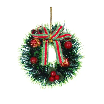 Мини Рождественская гирлянда Венок Diy Декор для вечеринки Настенный Дверной Подвесной орнамент Гирлянда 4 фута Венок # 50 г