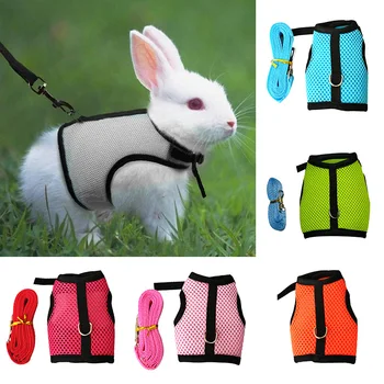 Новейший комплект шлейки и поводка для милых кроликов, аксессуары для кроликов, жилеты, поводки для кроликов, товары для выгула домашних животных