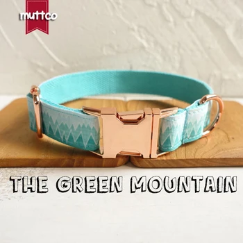 10 шт./лот MUTTCO оптом ошейник в свежем стиле THE GREEN MOUNTAIN print dog collar 5 размеров UDC015M