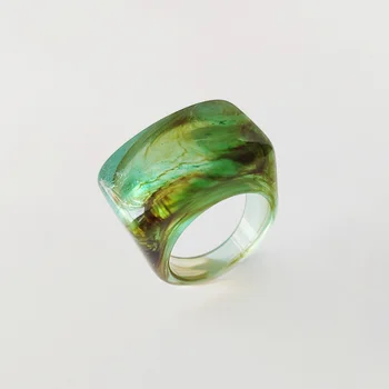 2021 Новое Многоцветное Прозрачное Акриловое кольцо с неправильным мраморным рисунком, открывающиеся кольца в виде черепахи из смолы для женщин, ювелирные изделия для девочек