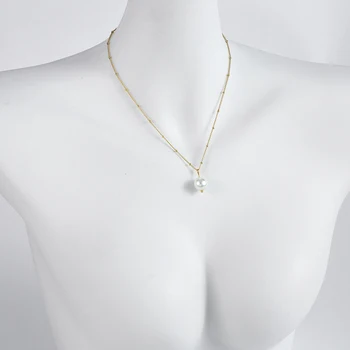 Высококачественное ожерелье-цепочка из нержавеющей стали с роскошной подвеской из натурального жемчуга в подарок ко Дню матери
