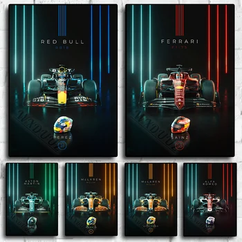 плакат f1 Racing Classic Motorsport 2023 года, гонки Формулы-1, эстетичный декор комнаты, современный дизайн, настенные художественные плакаты на холсте