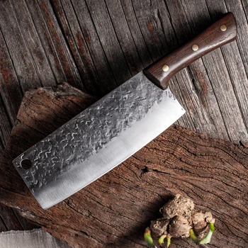 Кухонные ножи из нержавеющей стали 5Cr15 с ковкой, бытовые ножи для нарезки мяса и овощей, кухонный тесак, ножи шеф-повара
