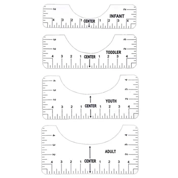 8X Инструмент для выравнивания линейки Футболки для Винила, Инструмент для выравнивания графики, Инструмент для центрирования футболки (Прозрачный)