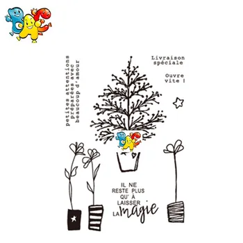 прозрачные штампы в виде дерева для скрапбукинга своими руками/изготовления открыток/ детских рождественских забавных украшений