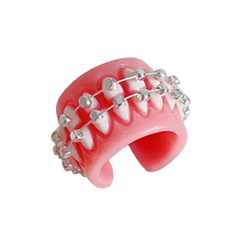 F19D Забавные кольца для открывания зубов и десен из смолы для женщин Sweet Harajuku Punk Rock