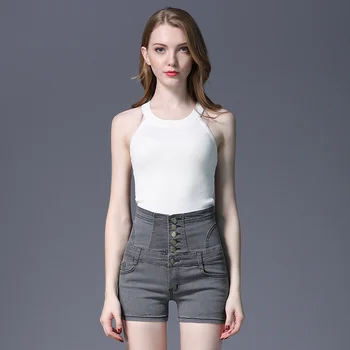 SZ.WENSIDI, Новые женские шорты, шорты с высокой талией, женские повседневные джинсовые шорты в стиле минимализм, Летние модные джинсовые короткие брюки, женские