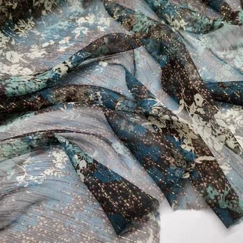 Горячая распродажа Металлизированного жаккардового шелка с люрексом, шелка тутового шелкопряда, ткани для платья Сари, Сомалийского крепа Дирака