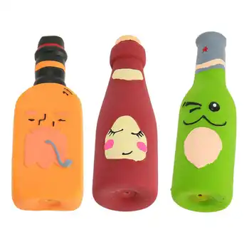 Игрушки для домашних животных из винных бутылок, гибкие Скрипучие игрушки для собак, Портативные Износостойкие Латексные Чистящие средства для шлифования зубов для тренировок