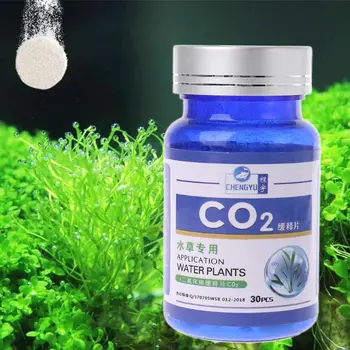 30 таблеток CO2, рассеиватель углекислого газа, Растительная таблетка для аквариумных рыб, способствующая росту растений