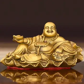 Все медные украшения Майтрейи, переносимые на автомобиле, латунные украшения для живота Будды Тобао, сумка смеющегося Будды, украшения Будды