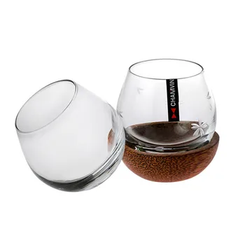 Креативный бокал для виски в японском стиле, винный бокал с деревянным подносом, стеклянная посуда для виски и рома для бара, домашней вечеринки, хрустальная кружка для ликера