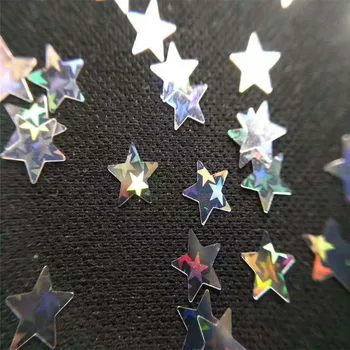 Голографическая серебряная звезда в форме звезды 3 размера, блеск для ногтей, для украшения ногтей, для макияжа, для лица, лак для ногтей своими руками