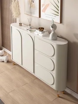 Ультратонкий сервант в стиле XK Cream, Чайный шкафчик 25 см, современный минималистичный шкафчик для гостиной