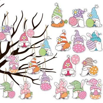 Добавьте атмосферы Красочному Пасхальному декору в виде яйца с кроликом в стиле гномов, Аксессуар для вечеринки