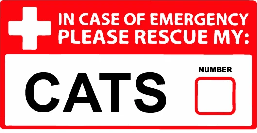 Наклейка для экстренного спасения кошек, домашних животных, 1-я первая помощь, противопожарная безопасность, наклейка на окно, дверь 911 0