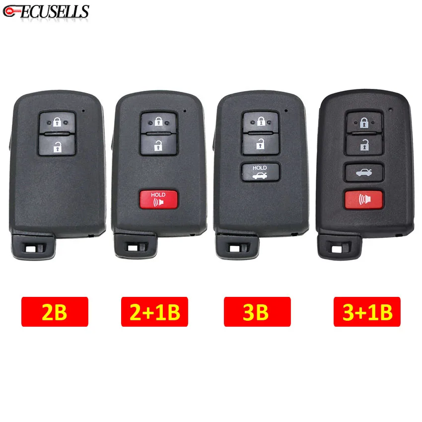 2/2+1/3/3+1 Кнопка Дистанционного Ключа Shell Case Smart Car Key Корпус Брелка Режиссерское Лезвие для Toyota Avalon Camry RAV4 2012 2013 2014 2015 0