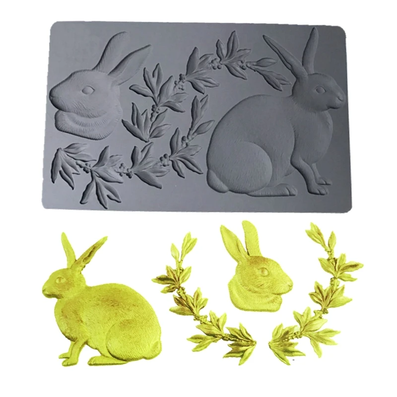 Форма с милым кроликом, формы для шоколада, форма для выпечки торта, гипсовая глина, формы для мыла ручной работы, силиконовый материал для выпечки 0