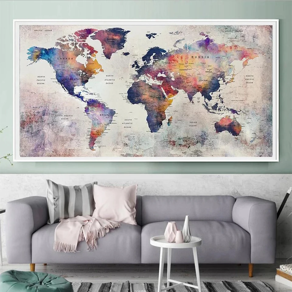 Алмазная мозаика Абстрактная Карта мира Большая Алмазная картина Diy Полная Дрель Вышивка крестом Пейзаж для вышивания Новый Домашний декор 2022 года 0