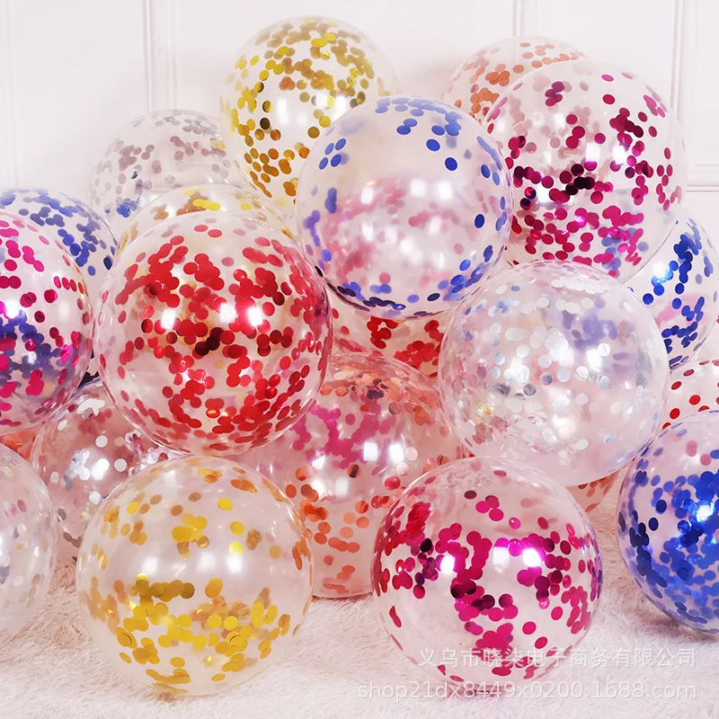 12-дюймовый Прозрачный воздушный шар из розового Золота, Конфетти, блестки, Латексные воздушные шары, Свадьба, День Рождения, Вечеринка, Банкетный декор, Блестящий Прозрачный воздушный шар 0