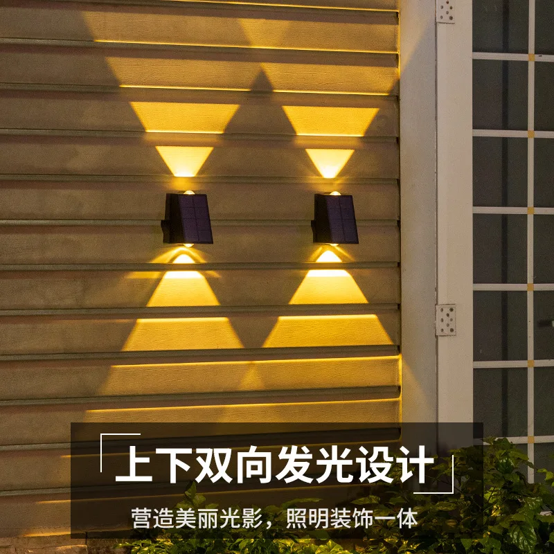 Солнечный настенный светильник, светодиодный наружный сад, вилла, украшение стен во дворе, светящийся прожектор, лампа для омывания стен 1
