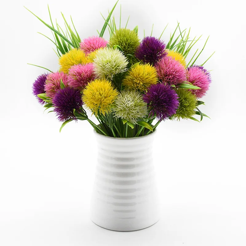 5шт Пластиковых ваз с искусственными цветами в виде одуванчика для украшения дома, свадебного стола, Рождественской вечеринки, цветов своими руками, товаров для дома 1