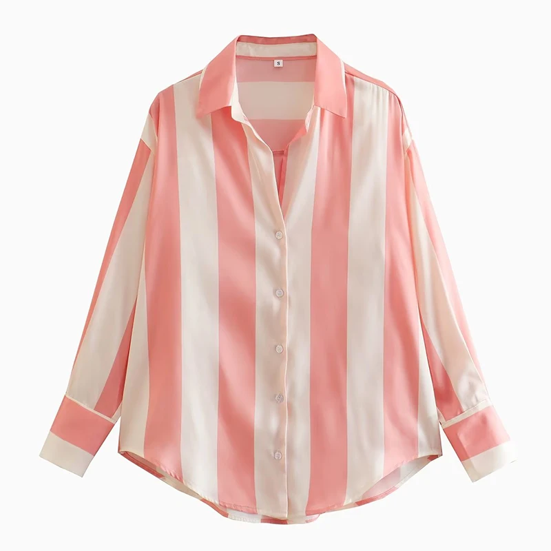 YENKYE 2023, Женская Винтажная рубашка в полоску, Блузка с длинным рукавом, Женские Свободные Повседневные рубашки, Простые Блузы, Топы 1