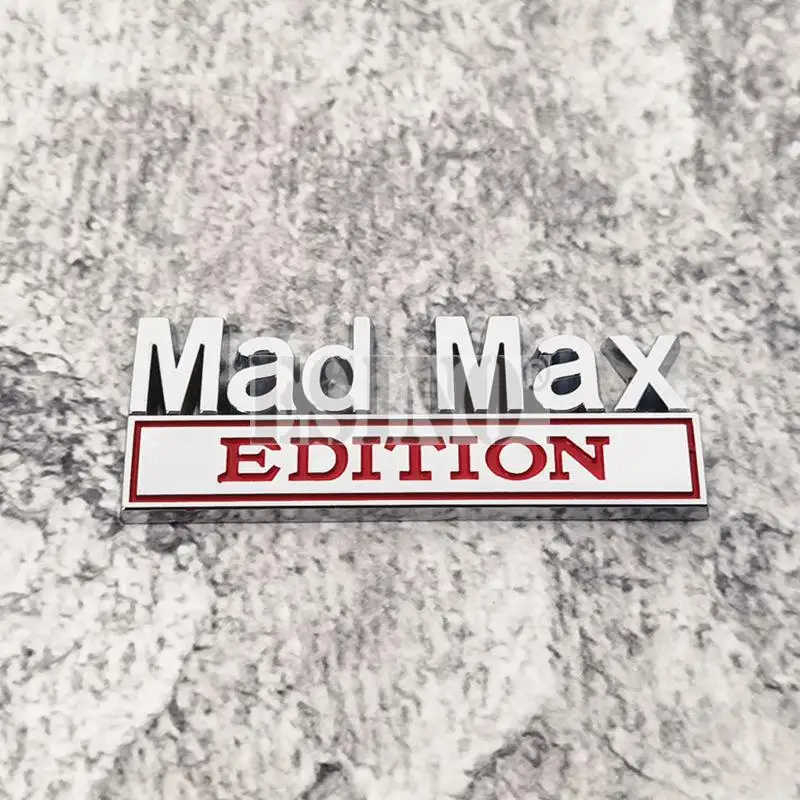 Автомобильный стайлинг 3D Mad Max Edition Металл Хром Цинковый сплав Клейкая эмблема Декоративный значок Забавная наклейка автоаксессуар 1