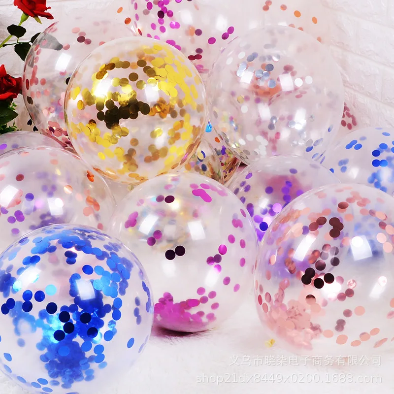 12-дюймовый Прозрачный воздушный шар из розового Золота, Конфетти, блестки, Латексные воздушные шары, Свадьба, День Рождения, Вечеринка, Банкетный декор, Блестящий Прозрачный воздушный шар 1