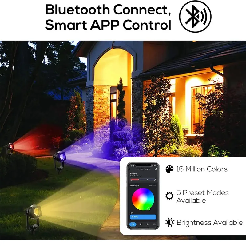 LinkSaw 6 пакетов Bluetooth Smart APP с дистанционным управлением Светодиодные ландшафтные фонари Наружные точечные светильники для декоративного газона во дворе, саду, патио 2