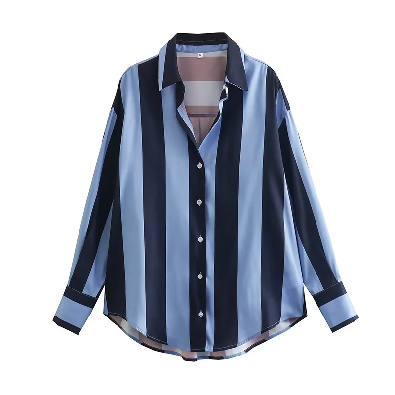 YENKYE 2023, Женская Винтажная рубашка в полоску, Блузка с длинным рукавом, Женские Свободные Повседневные рубашки, Простые Блузы, Топы 2