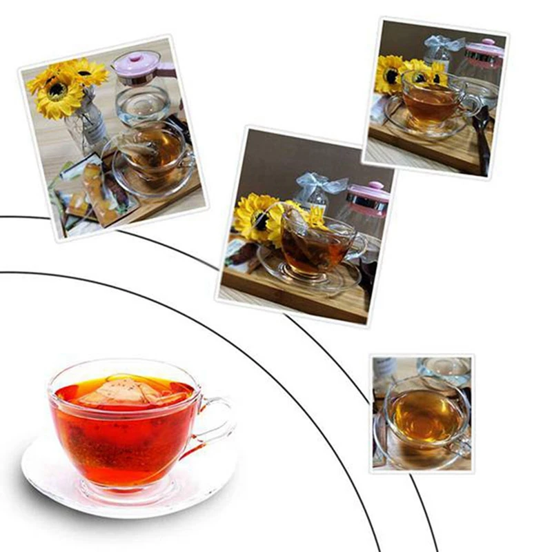 Пакет для чайного фильтра 600 шт. Одноразовый бумажный пакетик для чая с завязками из небеленой бумаги, подходит для рассыпного листового чая и кофе 2