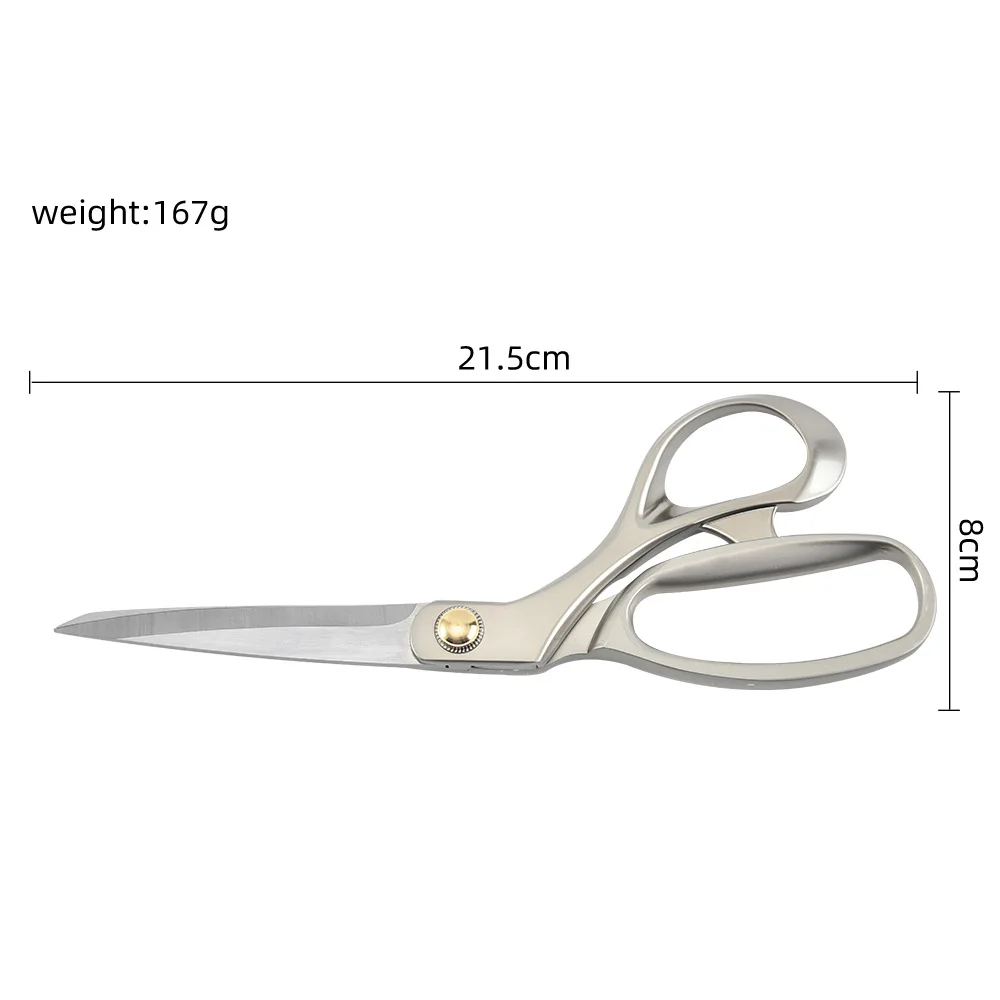 Бытовые портновские ножницы большого размера из нержавеющей стали с плоской зубчатой ручкой для портняжного шитья 2