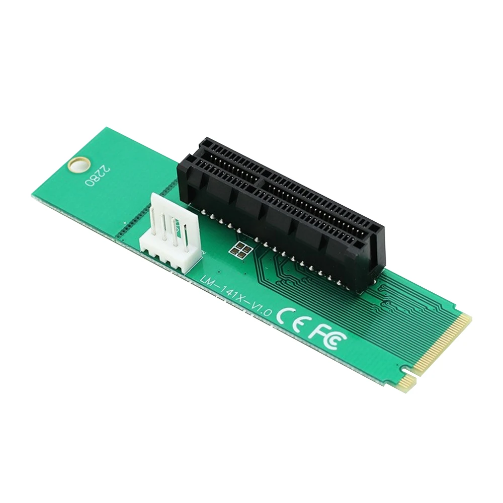 Ключ NGFF M.2 M к Плате PCI-E 4X Riser Card M.2 Порт SSD 2260 2280 к Преобразователю для Майнинга PCIE M.2 к Адаптеру PCIE с 4-Контактным Кабелем Питания 2