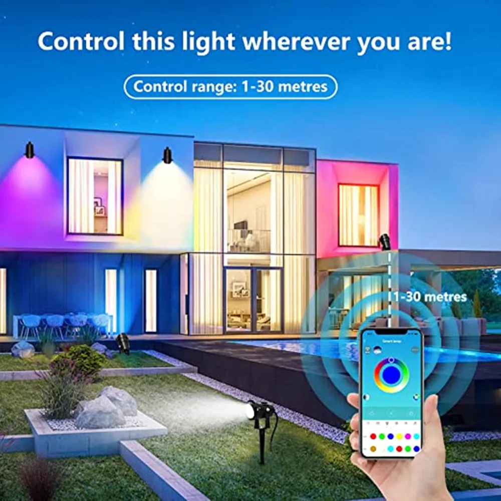 LinkSaw 6 пакетов Bluetooth Smart APP с дистанционным управлением Светодиодные ландшафтные фонари Наружные точечные светильники для декоративного газона во дворе, саду, патио 3