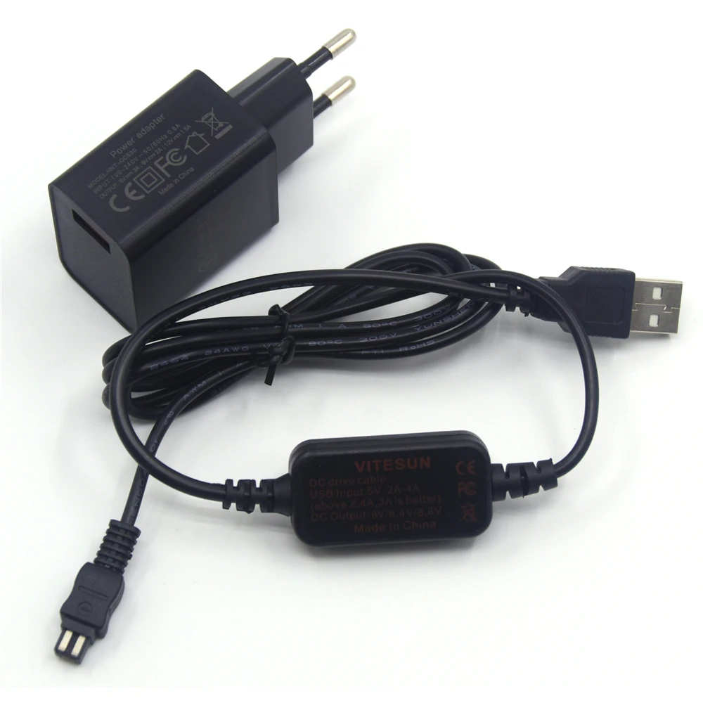 AC-L200 AC-L25A Power Bank USB Кабель + Адаптер для зарядки Sony DSC-HX1 DCR-UX5 UX7 HDR-XR100 NEX VG30 VG900 DEV-50 FDR-AX33 V700 3