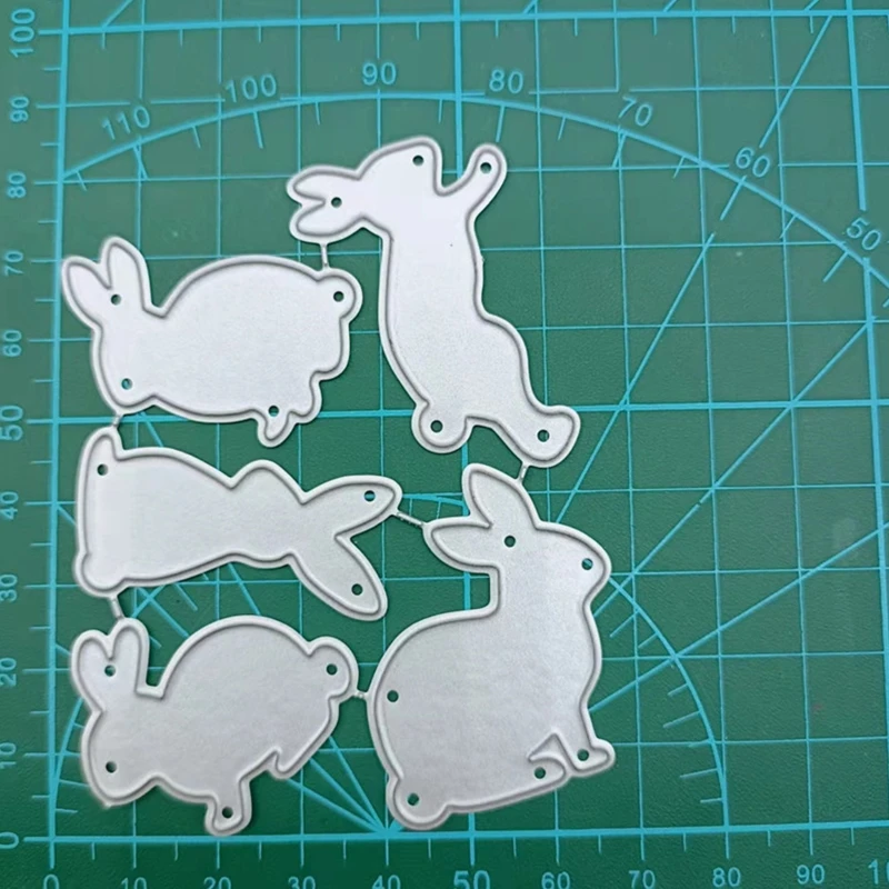 Сделай сам 5 Пасхальных кроликов Металлические штампы для резки, форма для тиснения, альбом для скрапбукинга, бумажные поделки, карточки, перфорационный трафарет, шаблон 3