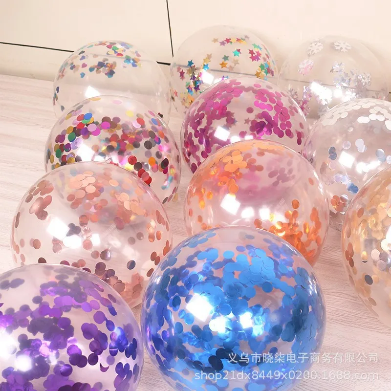 12-дюймовый Прозрачный воздушный шар из розового Золота, Конфетти, блестки, Латексные воздушные шары, Свадьба, День Рождения, Вечеринка, Банкетный декор, Блестящий Прозрачный воздушный шар 3