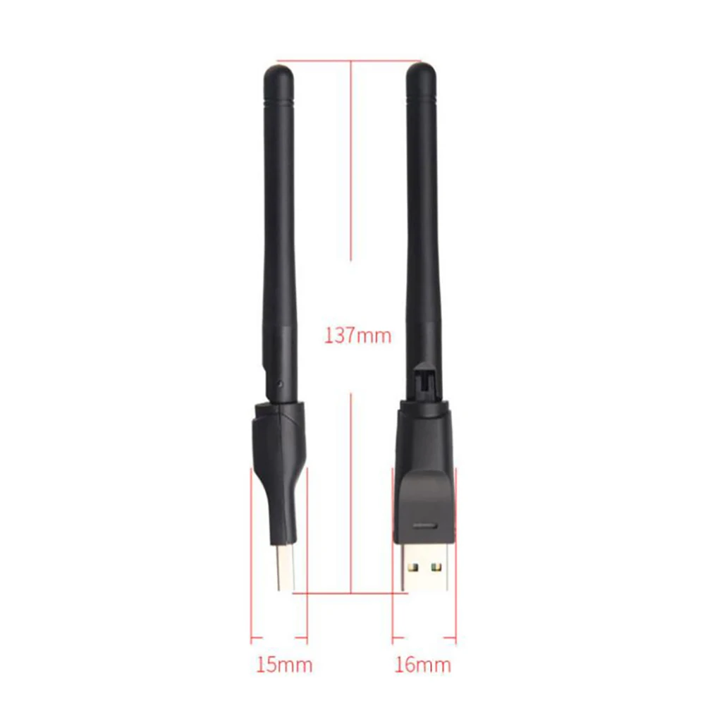 [50 ШТ] 7601 WiFi с чипом Ralink MT7601 150 Мбит /с 2,4 ГГц 802.11b / g / n USB2.0 Поворотная Беспроводная USB-антенна WiFi 4