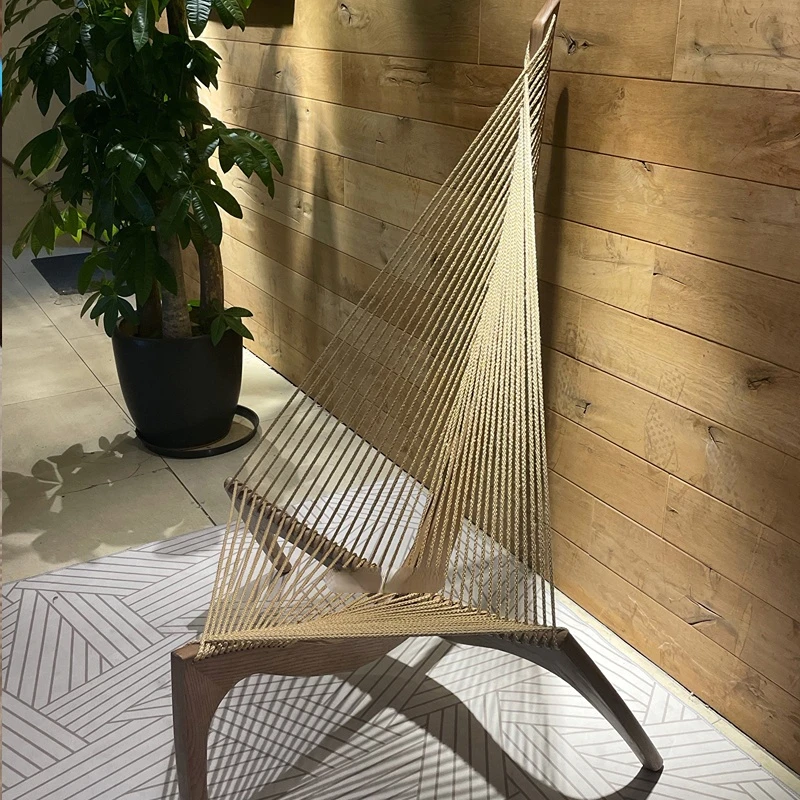 Парусный стул из массива дерева, дизайнерский стул для игры на арфе, художественное творчество, кресло для отдыха в спальне 4