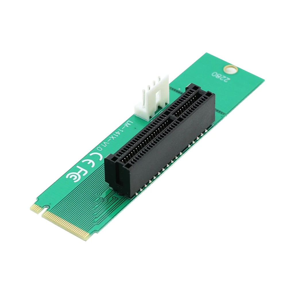 Ключ NGFF M.2 M к Плате PCI-E 4X Riser Card M.2 Порт SSD 2260 2280 к Преобразователю для Майнинга PCIE M.2 к Адаптеру PCIE с 4-Контактным Кабелем Питания 4