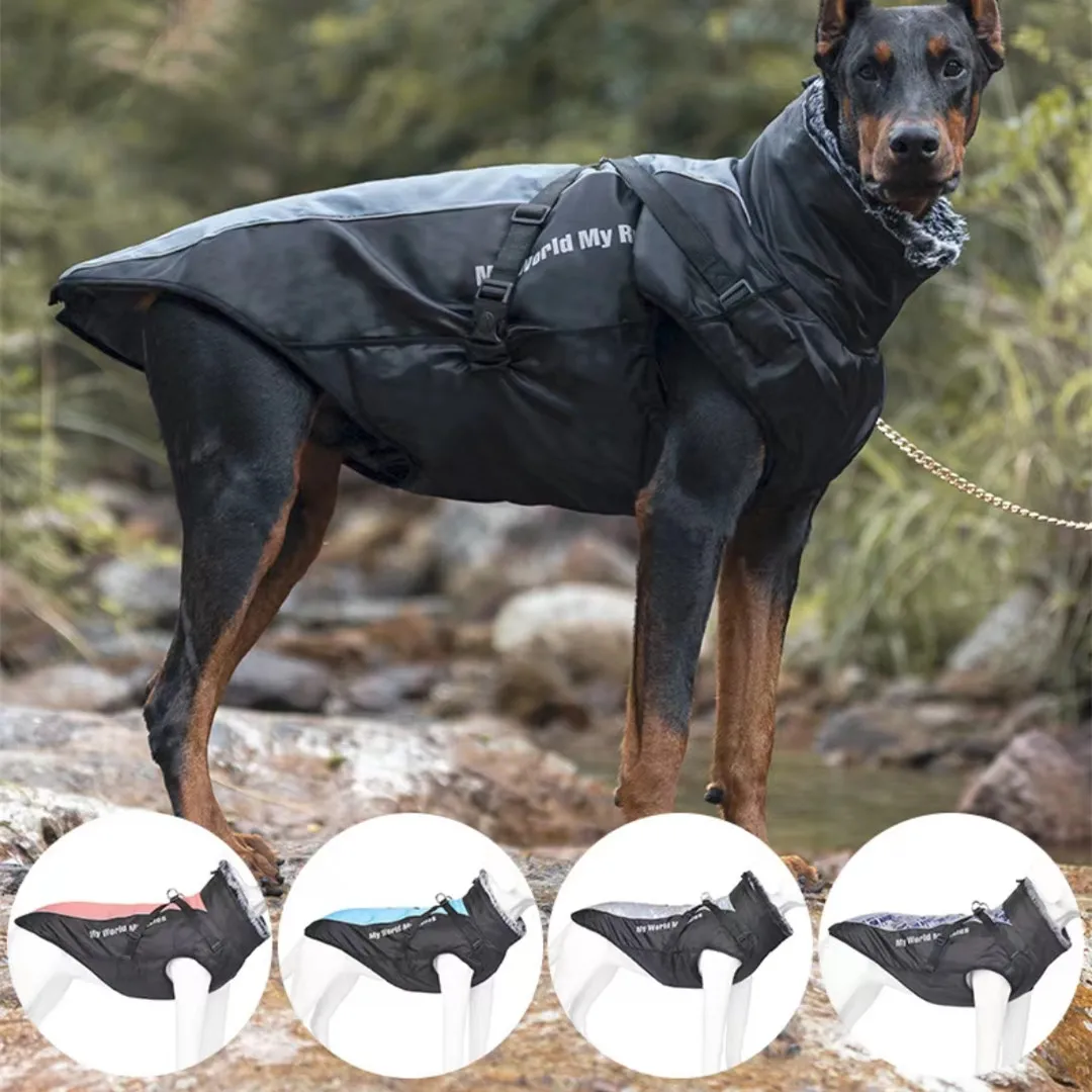 Теплые зимние парки для собак, съемная шлейка, непромокаемая одежда для средних собак, биглей и мопсов, пуховик для активного отдыха для собак 5