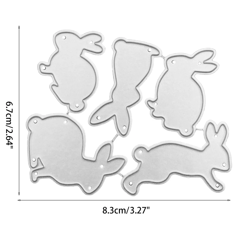 Сделай сам 5 Пасхальных кроликов Металлические штампы для резки, форма для тиснения, альбом для скрапбукинга, бумажные поделки, карточки, перфорационный трафарет, шаблон 5