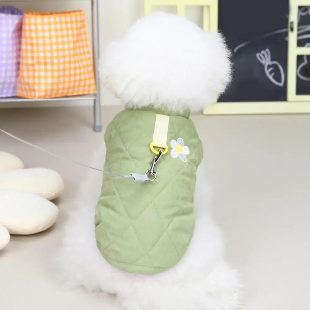 Стильное хлопковое пальто для домашних животных с принтом хризантемы, легкое хлопковое пальто для домашних животных, одежда для собак с рисунком хризантемы на зиму 5