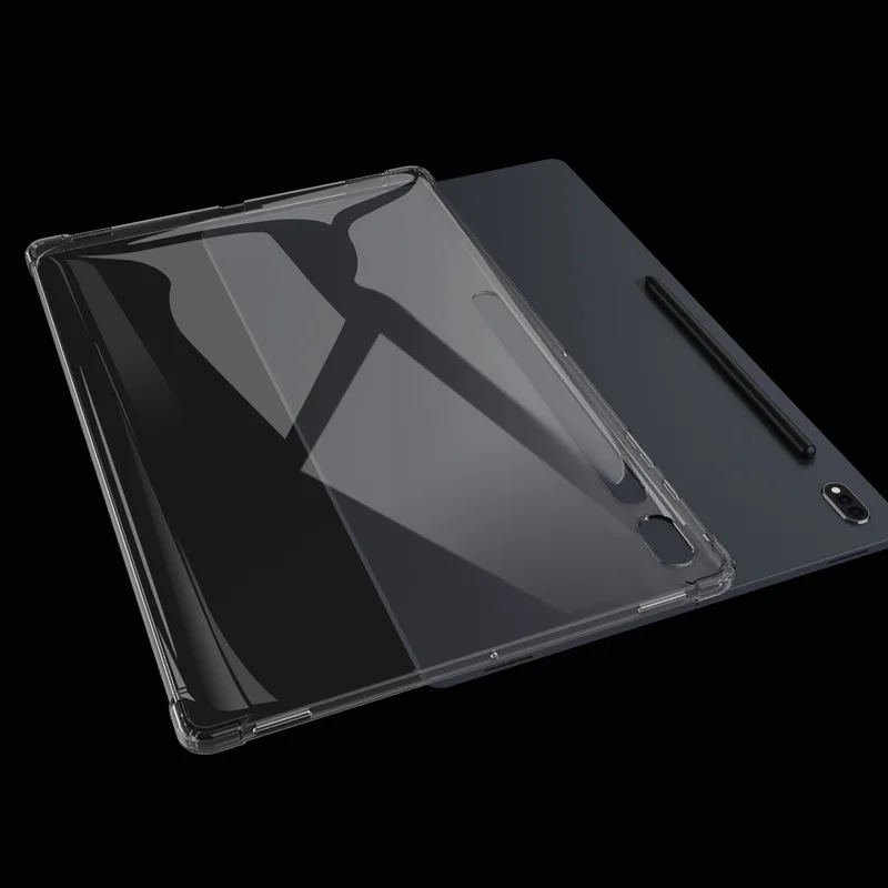 4 Подушки Безопасности Противоударный Чехол Для Samsung Galaxy Tab S8 Plus X800 X806 S7 FE T730 T735 T970 T975T976B Прозрачная Задняя Крышка Из ТПУ 5