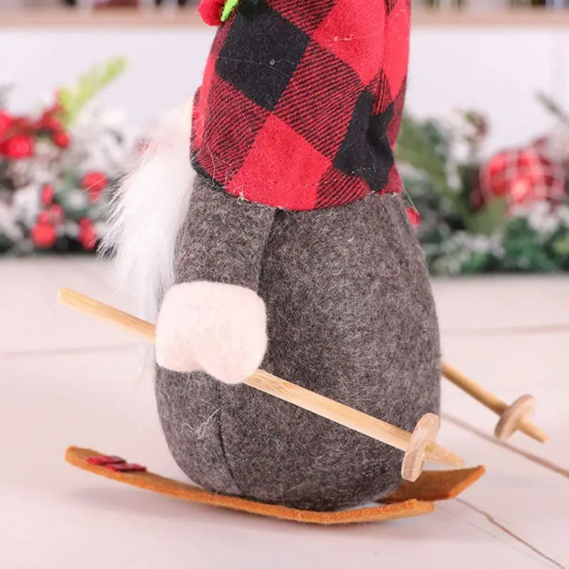 Лыжный гном ручной работы, шведский Рождественский эльф Tomte для кукольных игрушек, украшения витрины магазина, украшение стола 5
