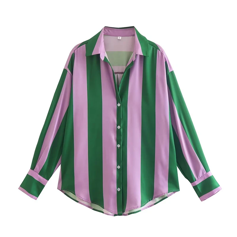 YENKYE 2023, Женская Винтажная рубашка в полоску, Блузка с длинным рукавом, Женские Свободные Повседневные рубашки, Простые Блузы, Топы 5