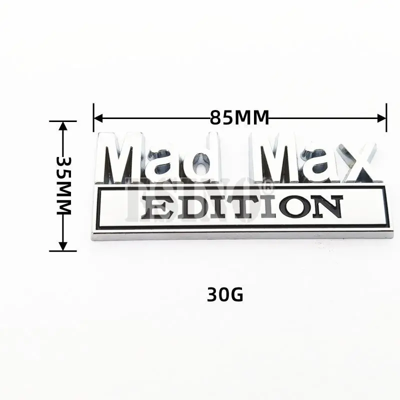 Автомобильный стайлинг 3D Mad Max Edition Металл Хром Цинковый сплав Клейкая эмблема Декоративный значок Забавная наклейка автоаксессуар 5